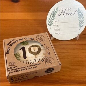 Adorable Wooden Baby Milestone Cards